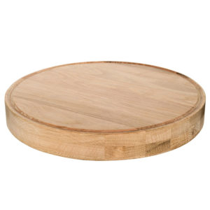 Round Carving Board with Grooved Edge