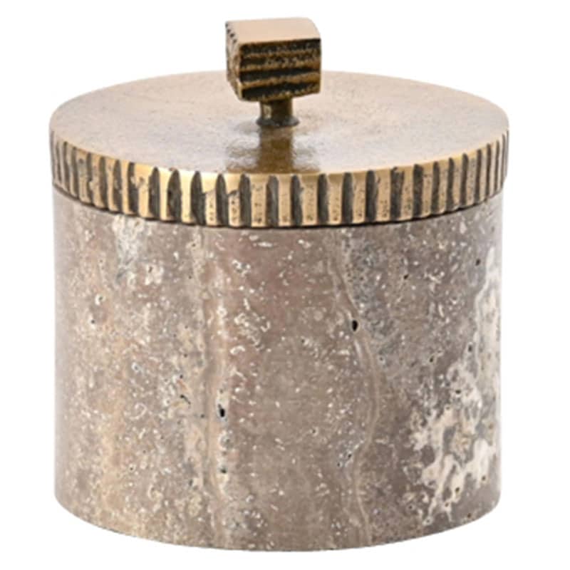 Etched Brass & Marble Canister
