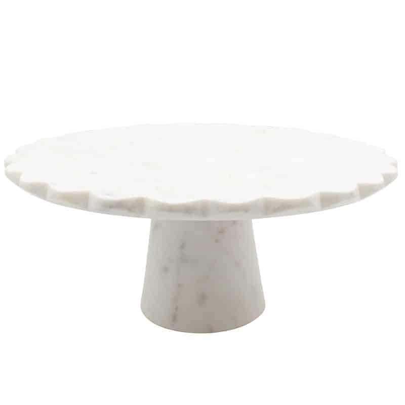 Scalloped Marble Cake Stand