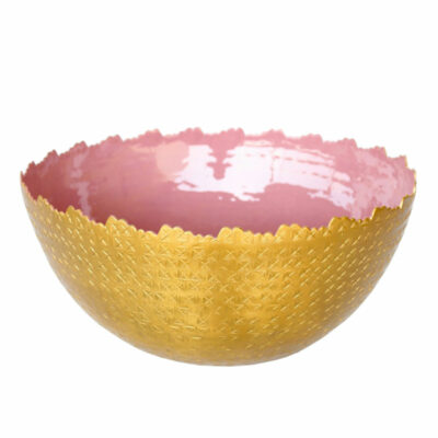 Dark Pink & Brass Bowl