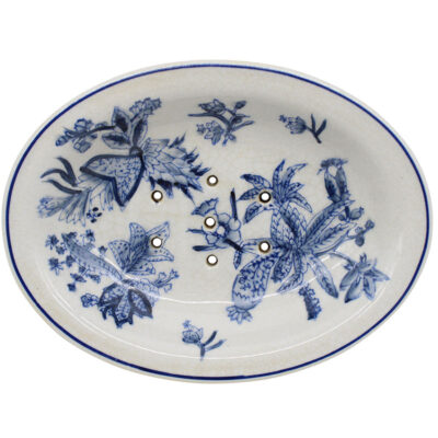 Floral Blue Soap Dish