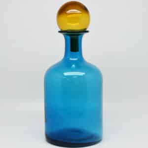 Blue Bottle with Amber Stopper