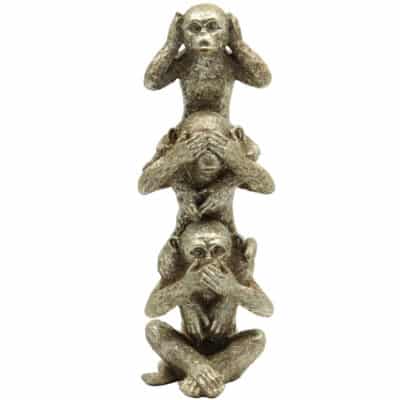 Gold Monkey No See Statue