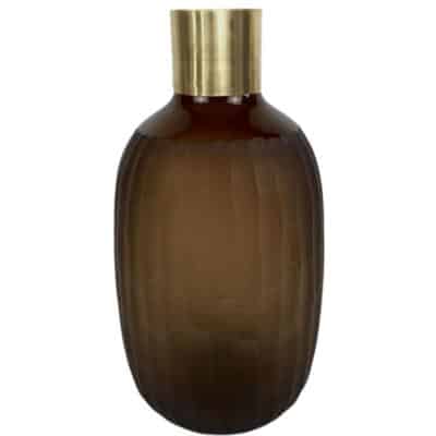 Brown Vase with Gold Rim